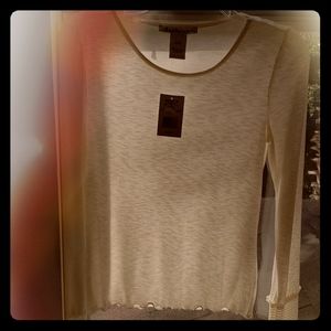 Cream long sleeve shirt